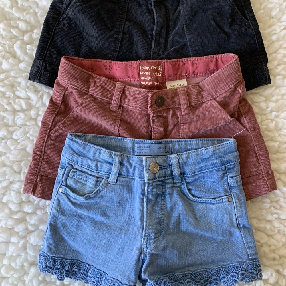 Zara Girls shorts size 5T bundle